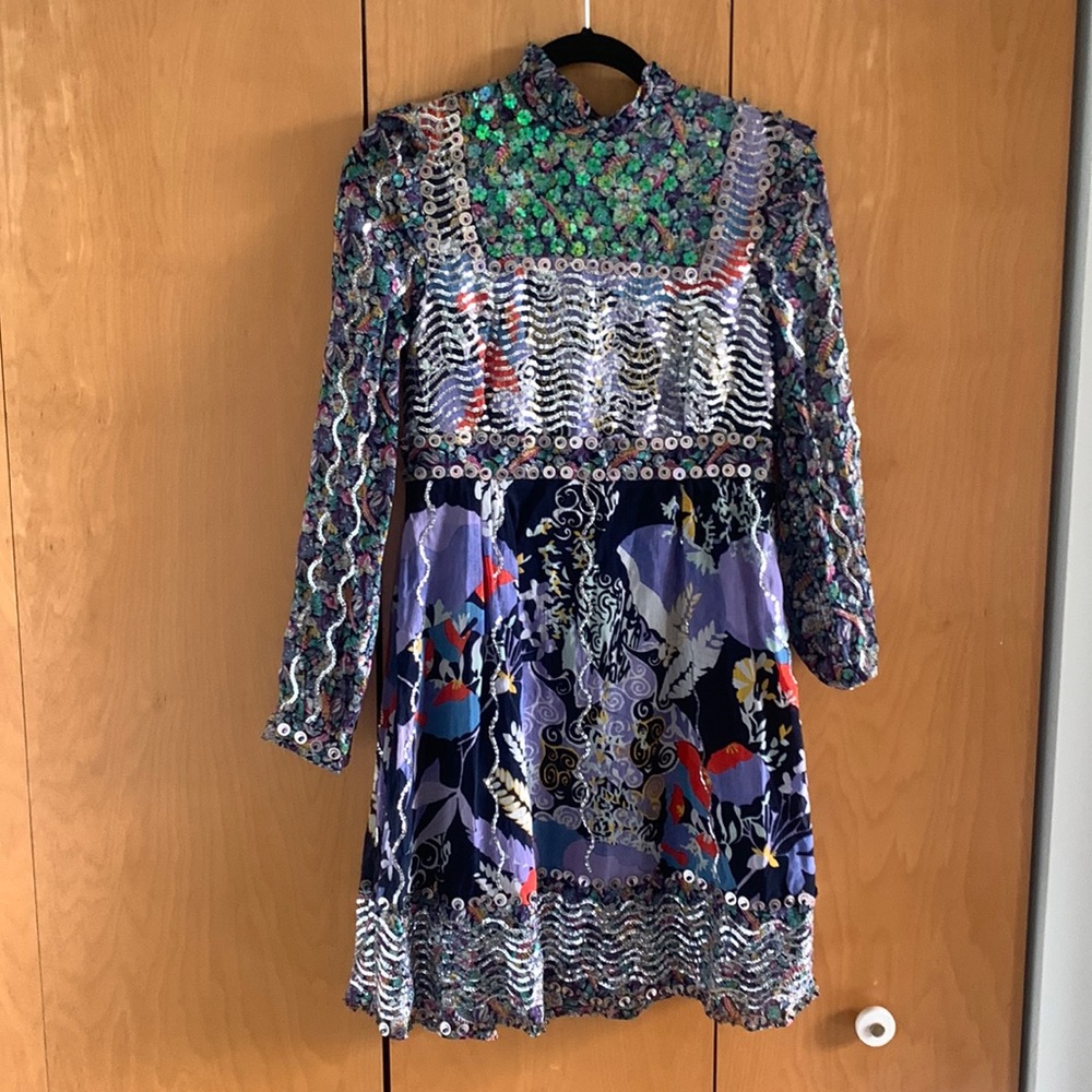 & other stories long sleeve dress with sequins. Size 8.